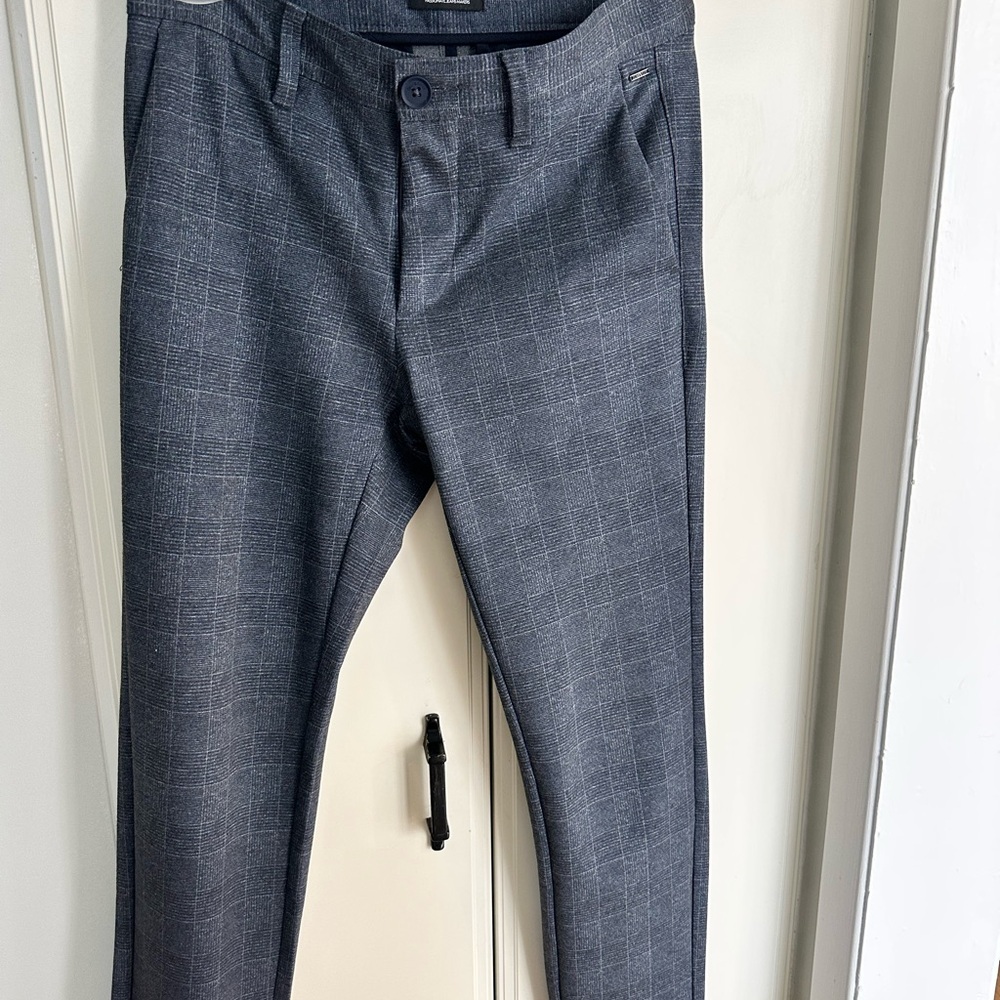 ONLY & SONS Blue Check Dress Pants